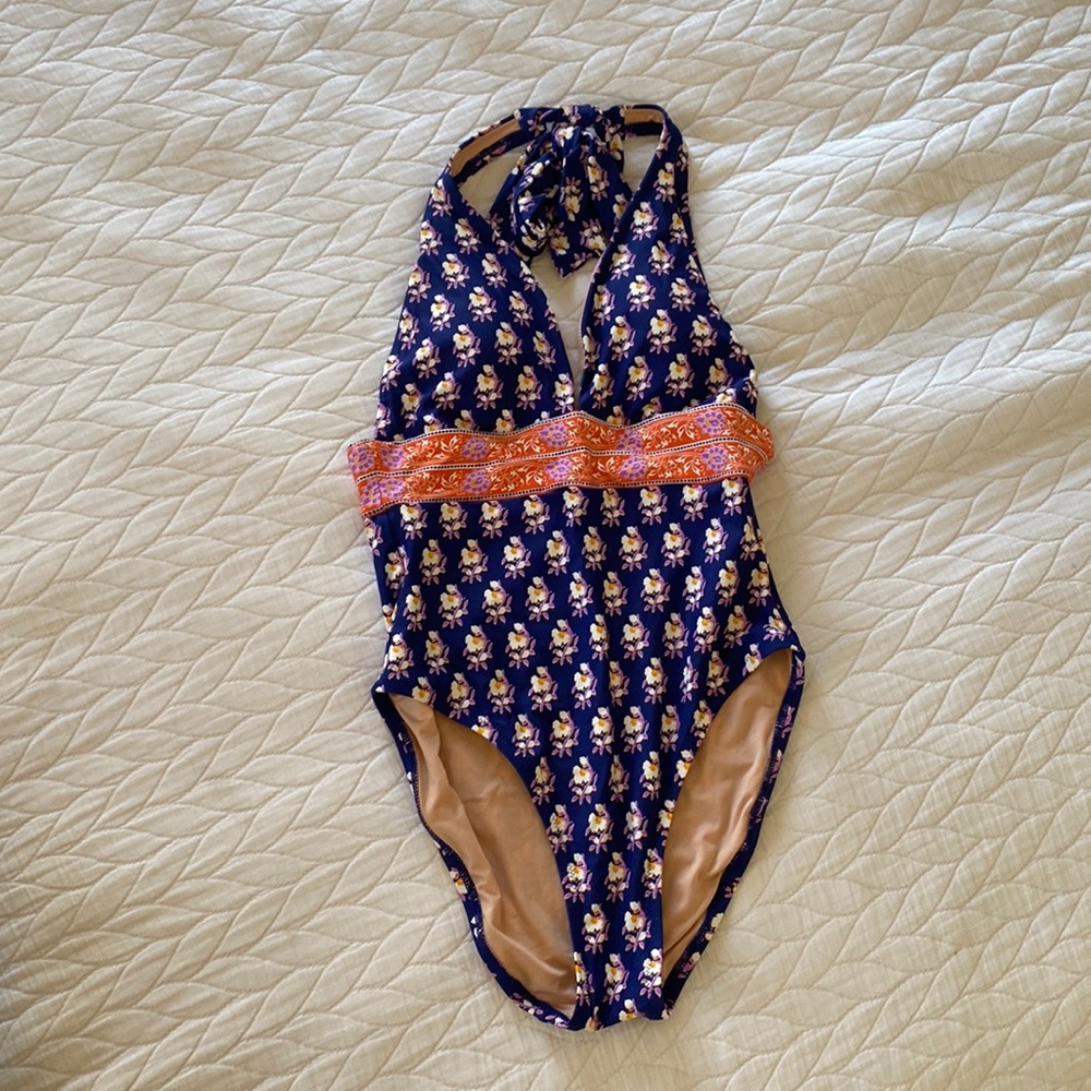 J. Crew deep halter swimsuit - excellent condition!